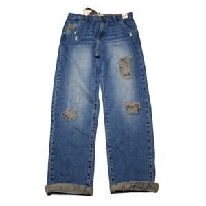 Cotton On Boys Husky Jeans Sz 15-16 | Adjustable Waist, Camouflage Patches, NWT